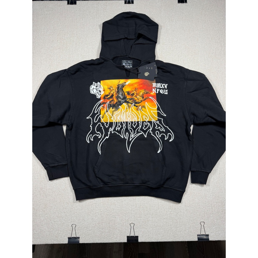 Darc Sport Wolves Club Valkyrie Vintage Dempsey Hoodie Black Sz Large